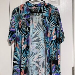 Vibrant Tropical Print Men's Shirt